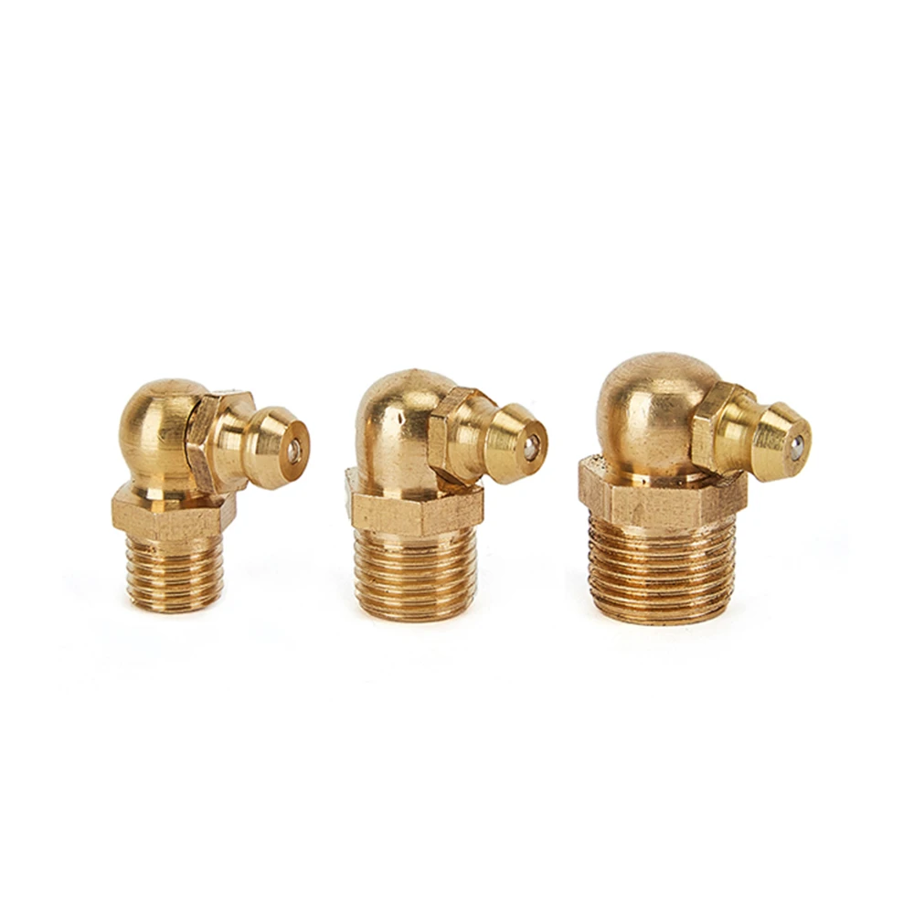 

10PCS M6 M8 M10 M12 Male Thread Brass Straight Elbow Hydraulic Oil Zerk Grease Nipple Tube Pipe Fitting