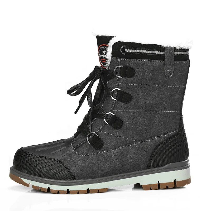 Зимние мужские ботинки на меху; мужские кроссовки; Мужская обувь для взрослых; повседневные качественные водонепроницаемые ботильоны; теплые ботинки по Цельсию-30 градусов