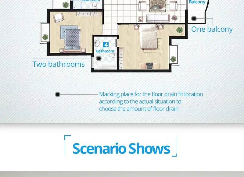 DCAN Stainless Steel Linear Channel Shower Floor Drain Gate 60cm 80cm 100cm 120cm SUS304 Deodorization Type Long Floor Drain (23)