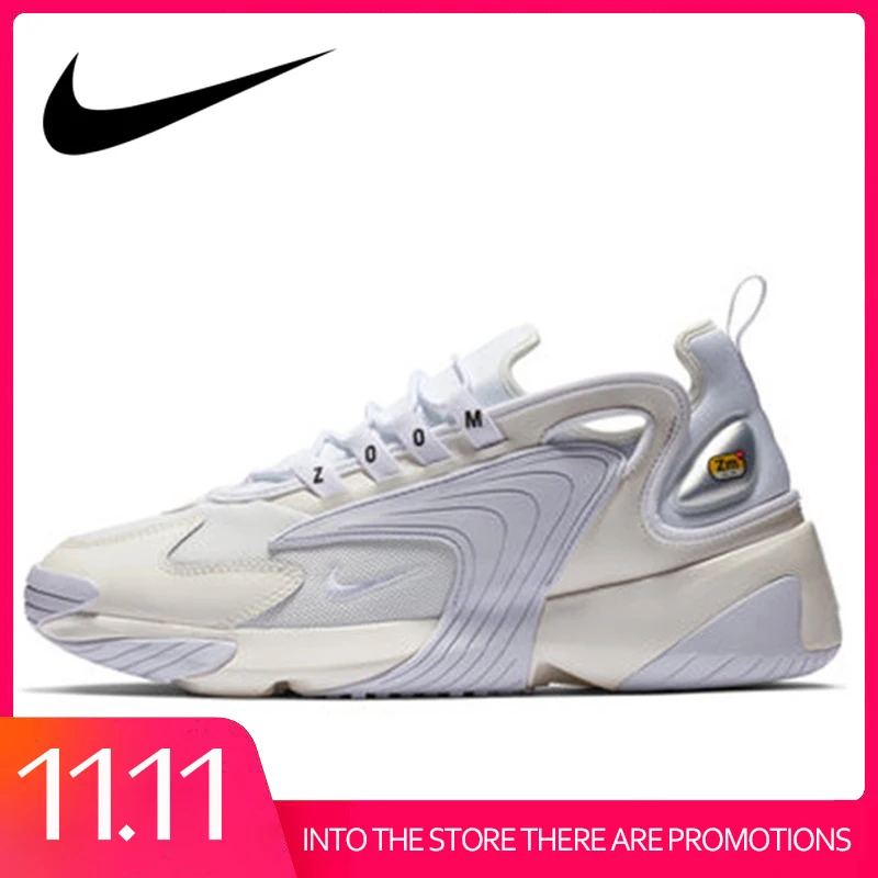 

Original Nike Zoom 2K WMNS Men Running Shoes Dad Shoes Motion Breathable Sneakers Pattern Restore Ancient Ways 2019 AO0269-100