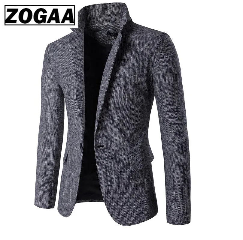 ZOGAA, мужской костюм, Блейзер, Осень-зима, бархатный, для досуга, пиджак, Повседневный, Деловой, на одной пуговице, приталенный, Блейзер, Hombre Masculino