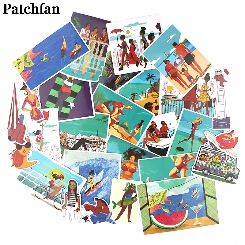 Patchfan 27 шт. Гавайский стиль тема забавные наклейки пакет письмо креативный мультфильм стиль для DIY настенный телефон Скрапбукинг альбом A2291