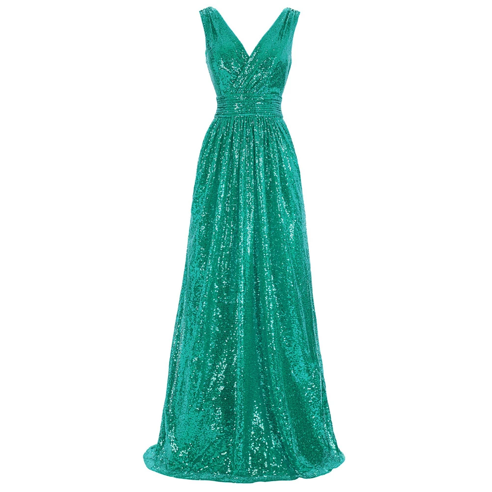 Sequin Gown Plunge Backless Maxi Dress ...