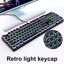 Jogo mecânico chaves bonés retro quadrado brilhante keycaps backlit 104 chaves substituição do jogo keycap para computador portátil