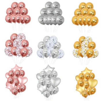 

10Pcs/set 18inch Heart Star Foil Balloon 12inch Birthday Latex Balloons Wedding Party Decoration Kid Children Birthday Supplies