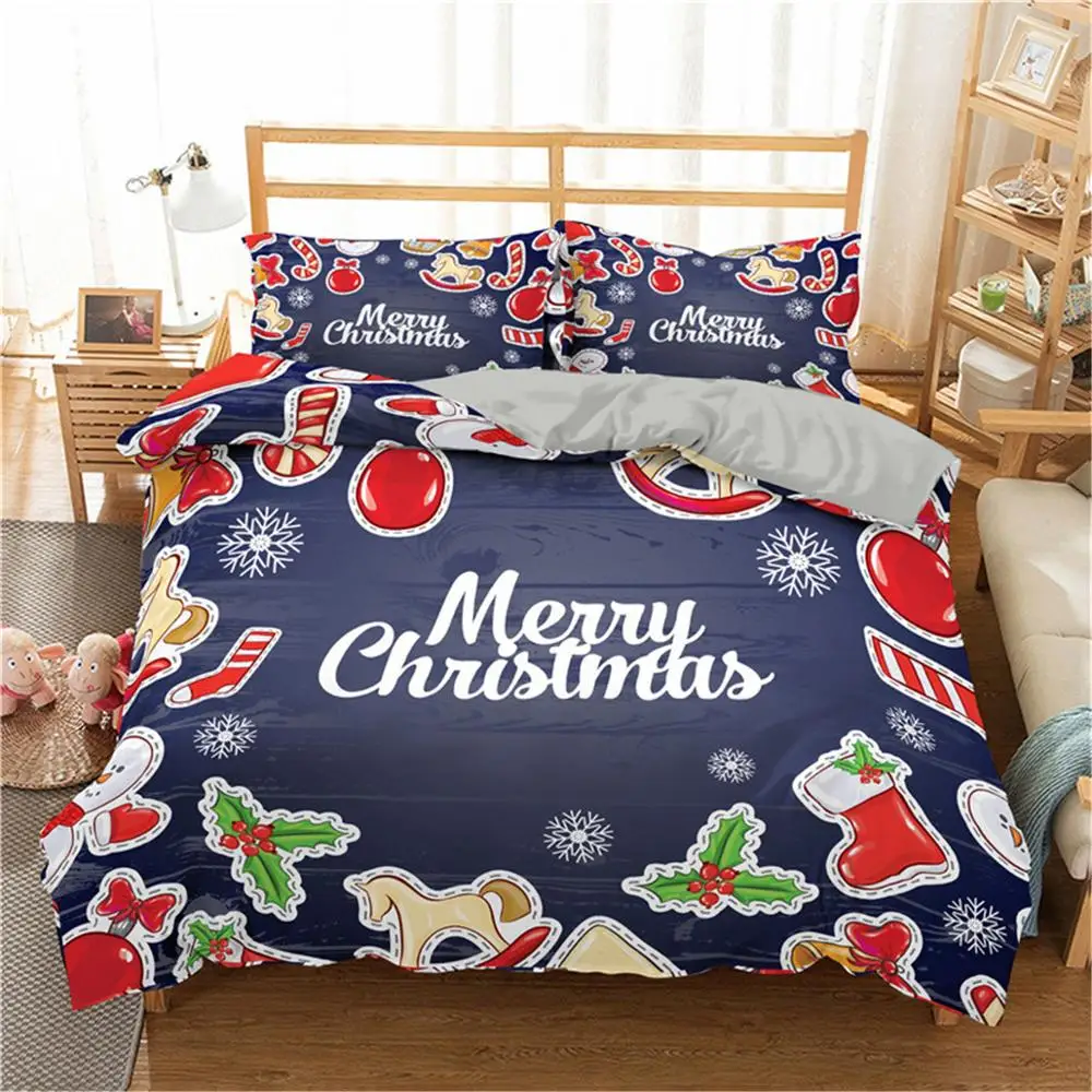 SXJ0586-1 ZEIMON Роскошные комплекты постельного белья размер queen 3D Merry Christmas пододеяльник с наволочками Комплект постельного белья Красивая постельное белье - Цвет: SXJ0586-1