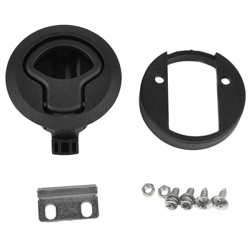 

NEW-New Black 2 inch Flush Pull Slam Latch for Boat Deck Hatch 1/4 inch Door Locking Style for RV Trailer Ship