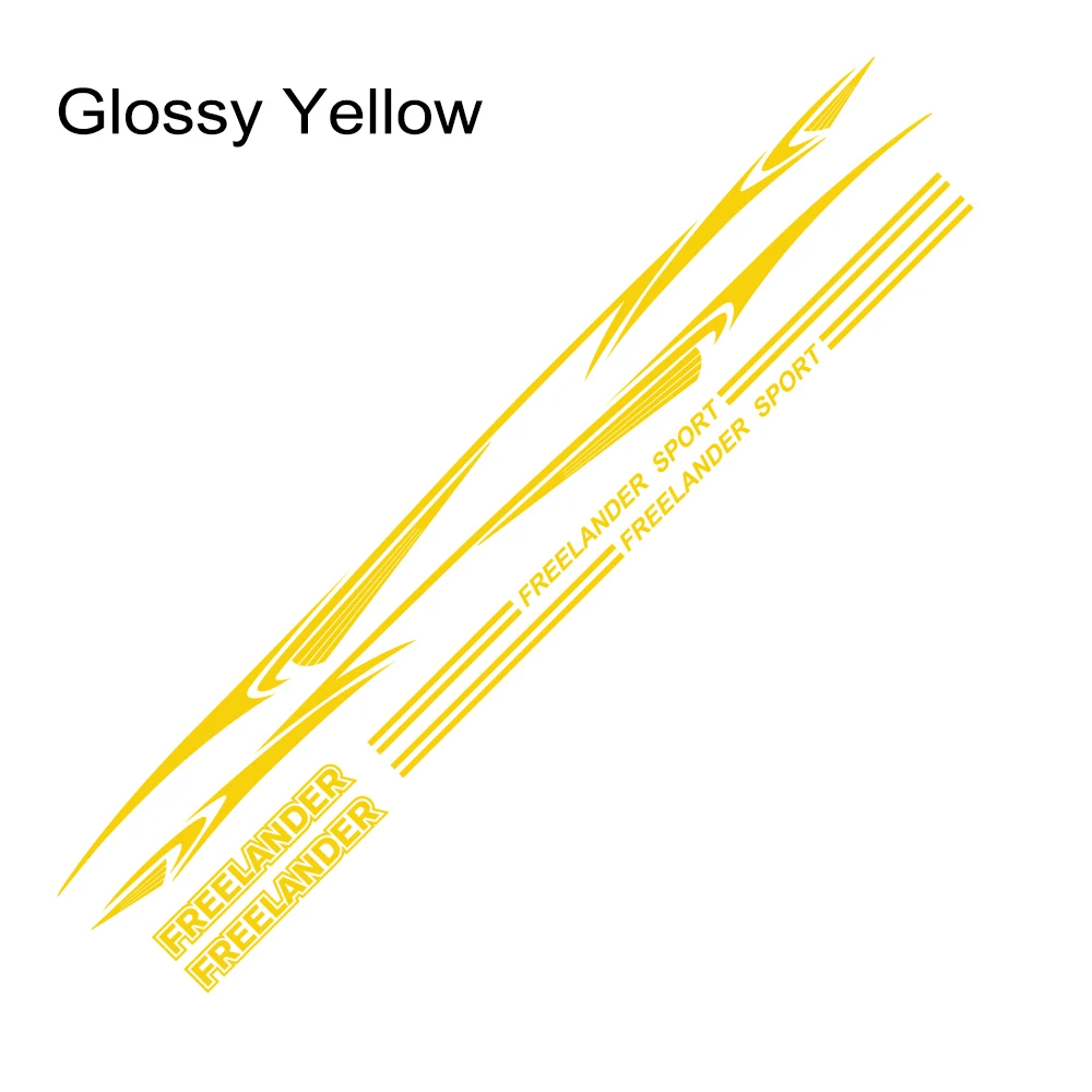 Glossy Yellow 1 компл. Авто дверь боковая юбка Декор спортивные наклейки автомобиля Светоотражающая виниловая отделка Водонепроницаемая наклейка для Land Rover freelander аксессуары - Название цвета: Glossy Yellow
