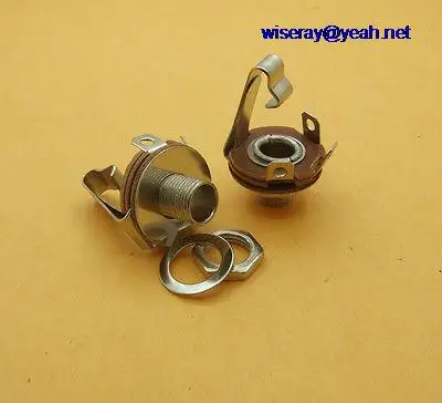 

DHL/EMS 500 PCS 1/4" 6.35mm mono female jack with switch socket panel for MIC Microphones-A7