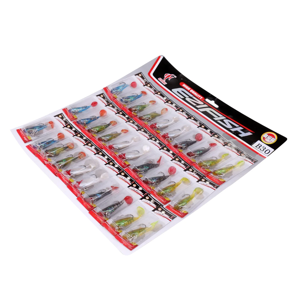 30Pcs/Pack Swim Shad 03 Fishing Lures Multicolor Trout Powerbait Soft Power Minnow Soft Lure Swim Crank Baits