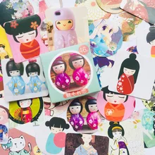 46 ピース/パックかわいい着物日本のガールドール紙の装飾ステッカーコンピュータ装(China)