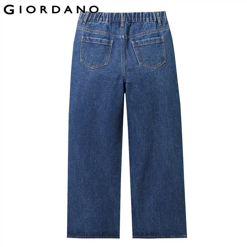 Giordano женские джинсовые джинсы с эластичной резинкой на талии, Широкие джинсовые брюки с карманом, на змейке спереди модные джинсы Mujer 05419096