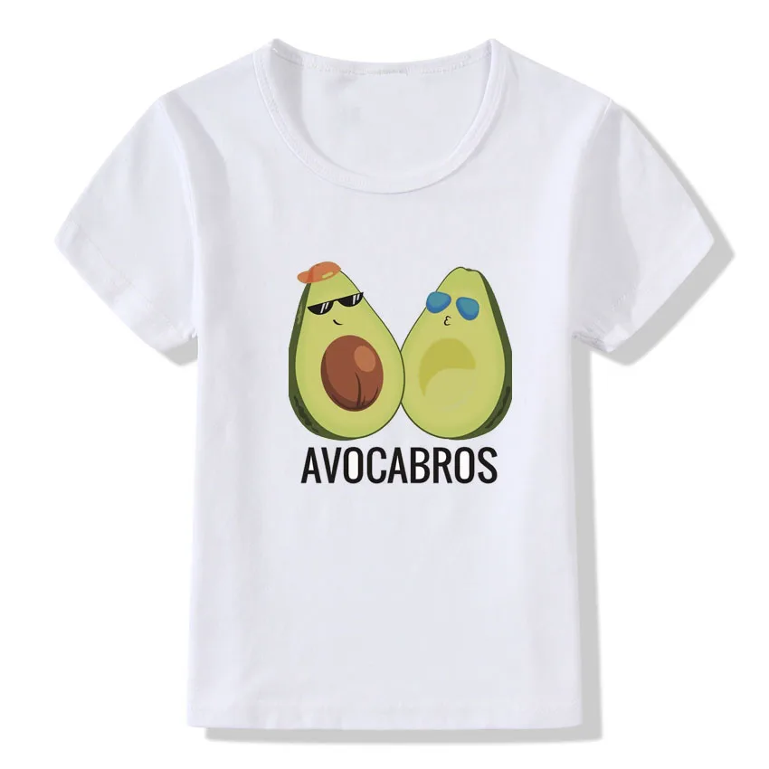 Летние детские топы, футболки с принтом авокадо, Детская футболка с забавным принтом «Let's Avo» для мальчиков и девочек - Цвет: C1