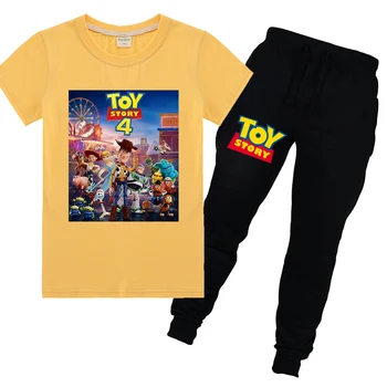 

2020 New Kids Summer Boys Clothes Sport Suit Set Toy Story 4 Short Sleeve Pant Children's Clothing Set 2 Pieces T-Shirt+Pants