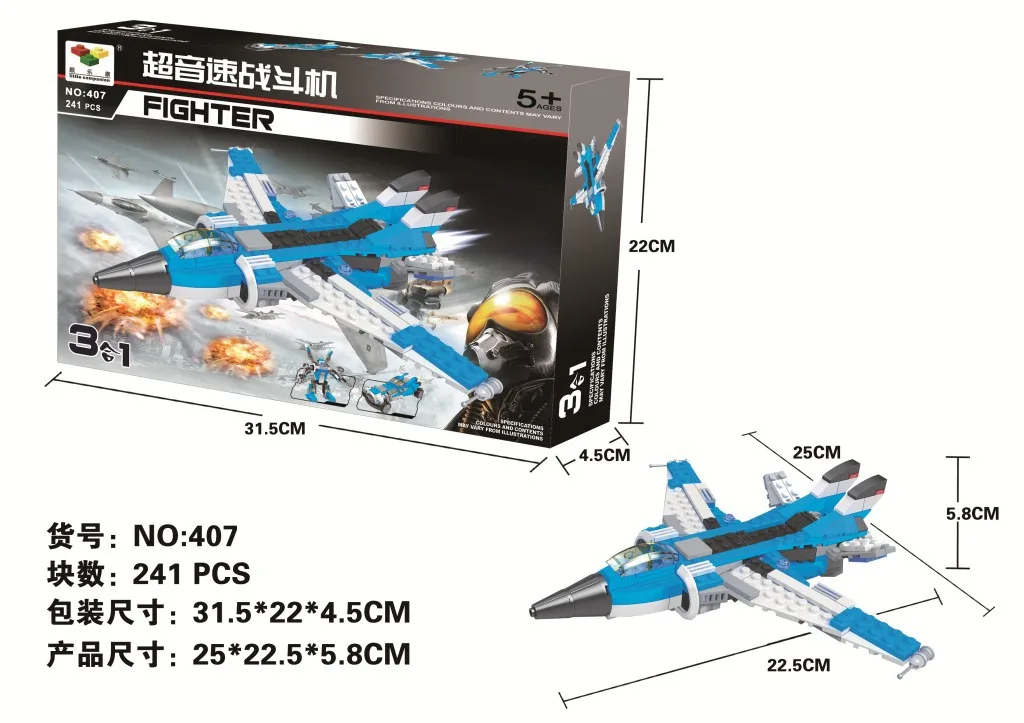 

Children Boy Toy Educational Hot Sales Airplane Car Flexible Inserted Building Blocks 407