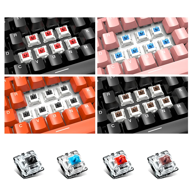 Новая проводная USB 104 клавишная Механическая клавишная игровая клавиатура для компьютера с подсветкой клавишная клавиатура