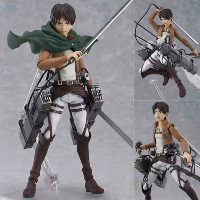 Аниме атака на Титанов Eren Mikasa Ackerman Levi/Rivaille фигма ПВХ фигурка модель игрушки - Цвет: without box