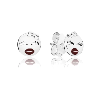 

Free Shipping Real 925 Sterling Silver Earring New Shiny And Lovely Face Earrings For Women Wedding Gift Fashion Jewelry