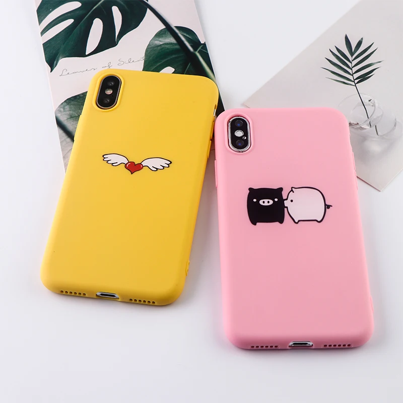 Модный чехол для телефона с изображением поросенка iPhone 6s 7 8 11 Plus Pro X XS Max XR милые