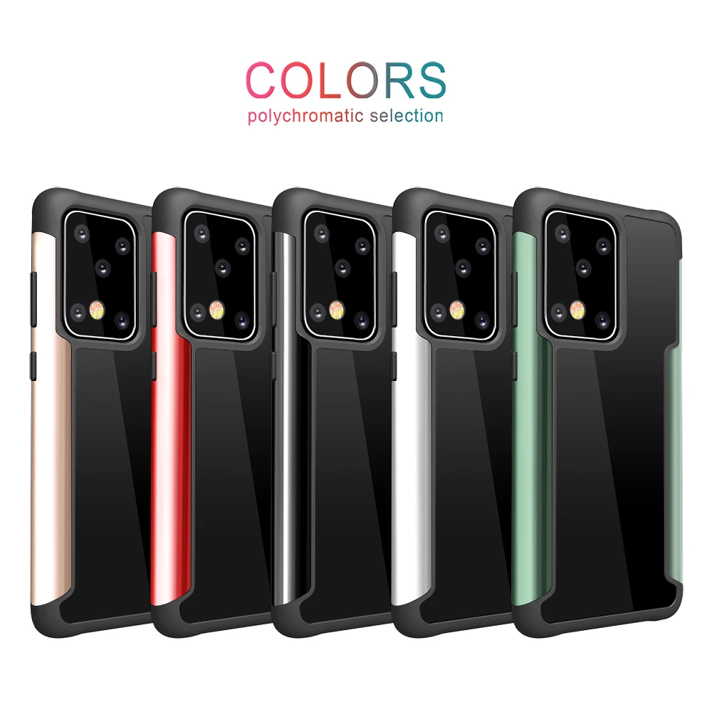 For Samsung Galaxy S20 Ultra Plus Back Case Acrylic TPU and Metal Frame Phone Anti-Scratch Drop-proof Cover Coque |