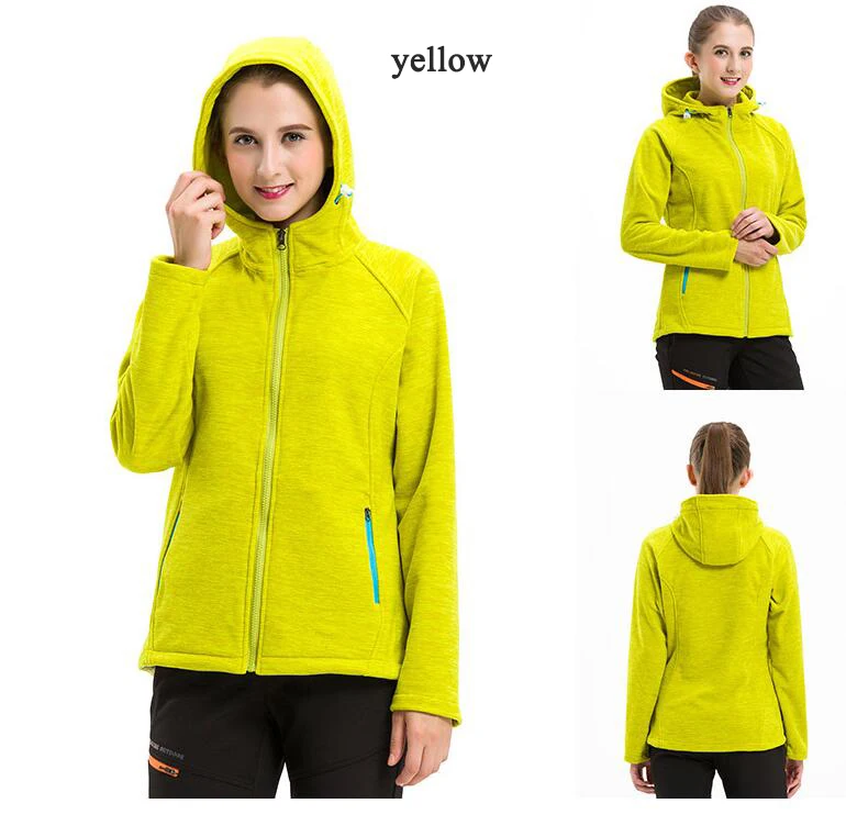 New Men Women Solid Color Running Jackets Outdoor Sports Male Female Windproof Hooded Coats Thermal Fleece Hiking Jacket