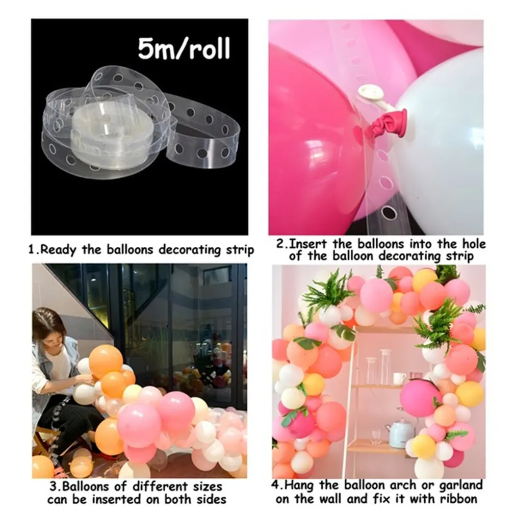 

Transparent Balloon Chain 5 M Balloon Fixing Tool Wedding Birthday Balloon Buckle Background Wall Decoration Chain String