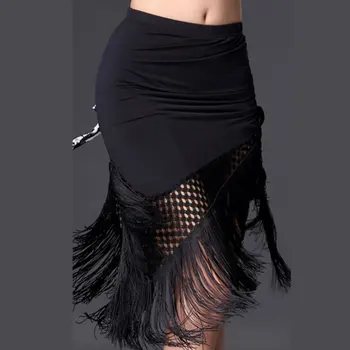 

New Latin Half Skirt Women Cha Cha Rumba Samba Fringe Sexy Leopard Dance Skirts Female Adults Performance Training Latino Dress