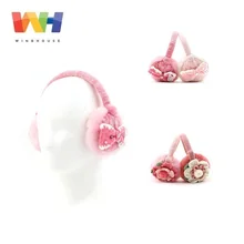 Детские теплые наушники Winghouse с мультяшным кроликом и цветами, украшенные наушниками для девочек, плюшевые беруши, теплые детские зимние наушники