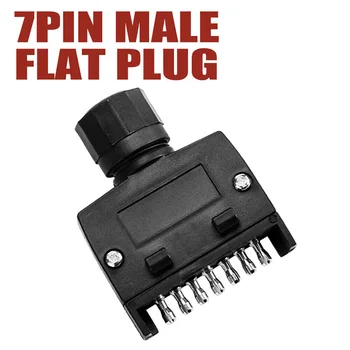 

AOZBZ 7 Pin Flat Male Plug Adaptor Connector Trailer Light Plug Socket Adapter Main Function for Trailer Car Truck