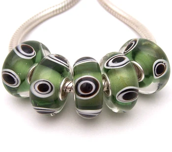 

JGWG1730 5X 100% Authenticity S925 Sterling Silver Beads Murano Glass beads Fit European Charms Bracelet diy jewelry Lampwork
