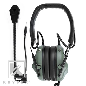 

KRYDEX Sound Pick Up Noise Reduction Headphone With Micphone Peltor Detachable Tactical Communication Electronic Headset OD