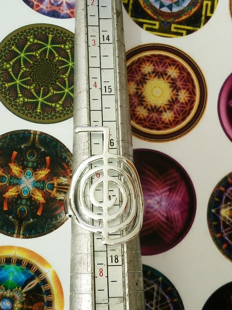 Davitu Чо ку рей рейки науки кольцо с серебряным покрытием целитель ювелирных