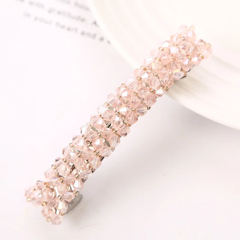 pink Qingwen 1 шт. шикарные хрустальные шпильки для волос головной убор для женщин брошь из горного хрусталя для девочек заколки невидимки для волос заколка Инструменты для укладки аксессуары - Окраска металла: pink