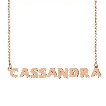 

Cassandra Name Necklace , Cool Bloody Art Name Necklace for Halloween and Santa's Day Jewelry Gift for Kids Boys Girls
