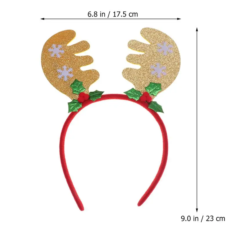 4 шт. Рождественская тематическая лента для волос милые обручи для волос Блестящий головной убор вечерние принадлежности(розовые рога, дерево, снежинка, золотые рога