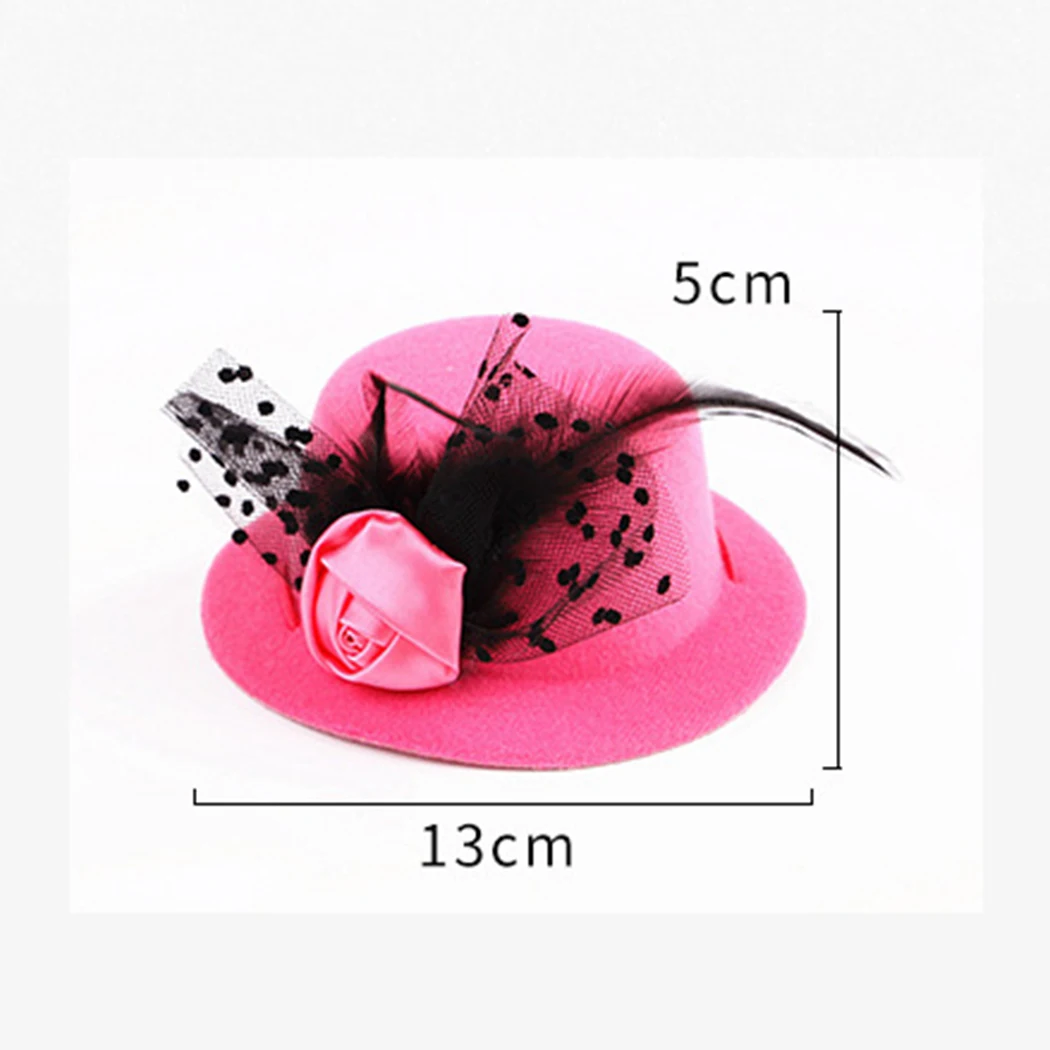 Вечерние шапки для собак милые модные домашние с искусственным пером и цветочным