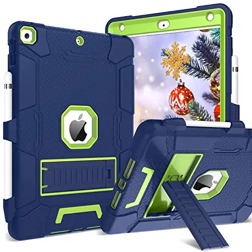 Чехол для IPad 10,2, чехол для IPad 7-го поколения, ударопрочный защитный чехол 3 в 1 - Цвет: Navy Blue and Yellow