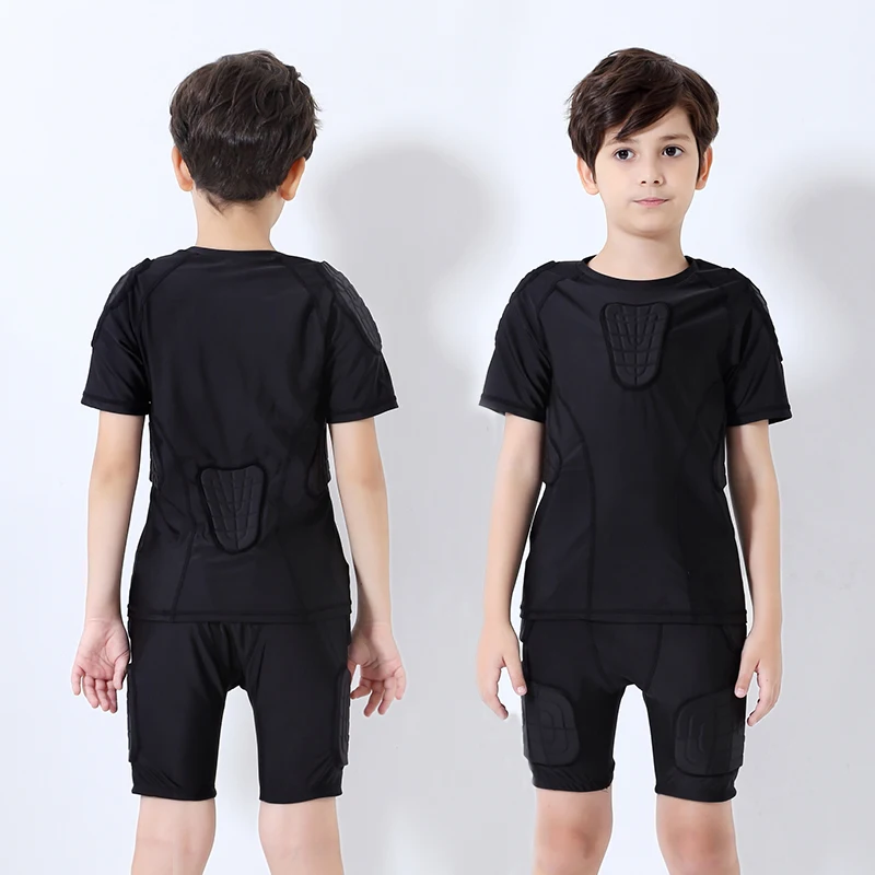  Youth Boys Padded Shirt Padded Compression Sports