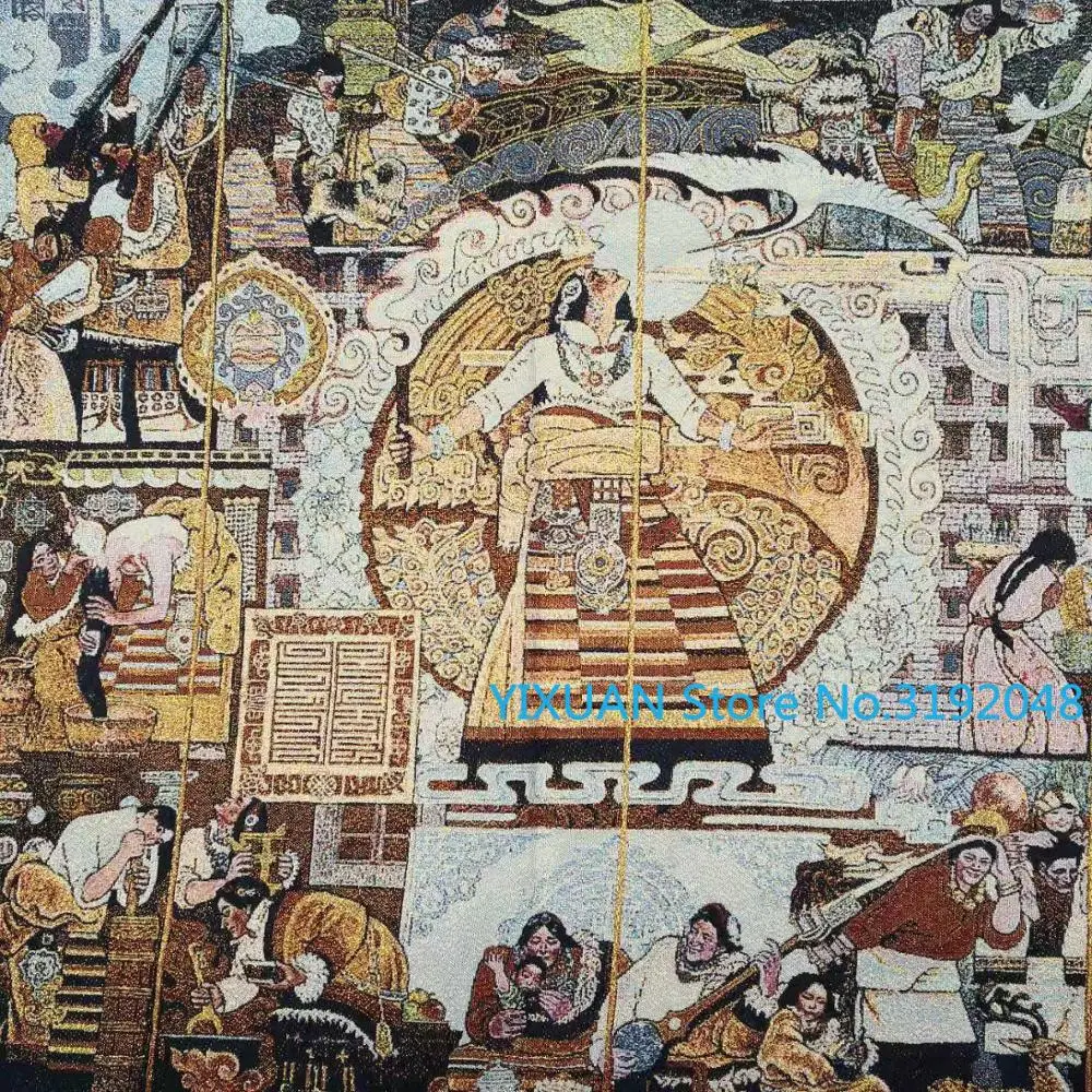 Тибетский Будда Nepal thangka портрет гобелен шелковая вышивка большой Таши делек