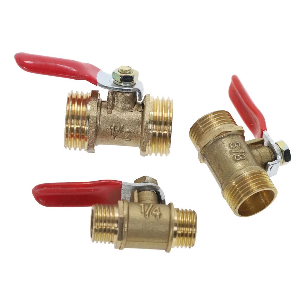 Латунный шаровой клапан 1/8 &quot1/4&quot 3/8 &quot1/2&quot Мужской резьбовой мини запорный