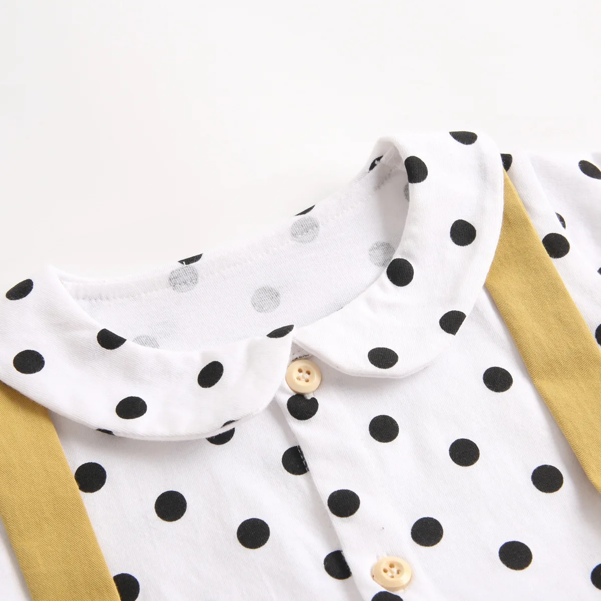 

Baby Onesie Spring And Autumn Long Sleeve Pure Cotton New Style Polka Dot Newborns Baby Clothes Mock Two-Piece Baby Bodysuit Win