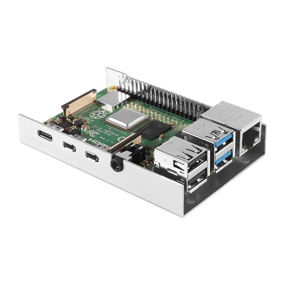 Raspberry Pi 4 Чехол Алюминиевый Чехол черный серебристый металлический корпус для Raspberry PI 4 B