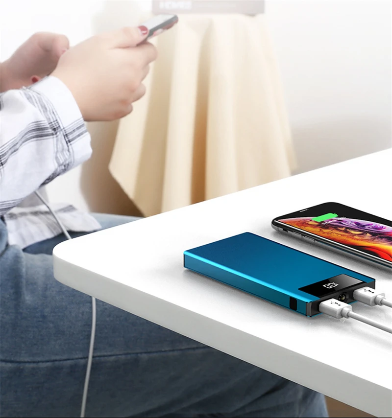 Power Bank для Xiaomi Mi iPhone Pover Bank 10000 мАч светодиодный портативное зарядное устройство с дисплеем Внешняя батарея Poverbank с подсветкой Быстрая зарядка