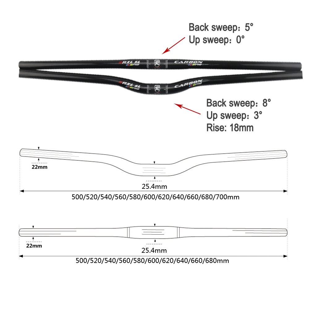 Руль велосипедный RXL SL 25 1 26 5 мм 3K глянцевый|mountain bike handlebar|bike handlebarbicycle handlebar |