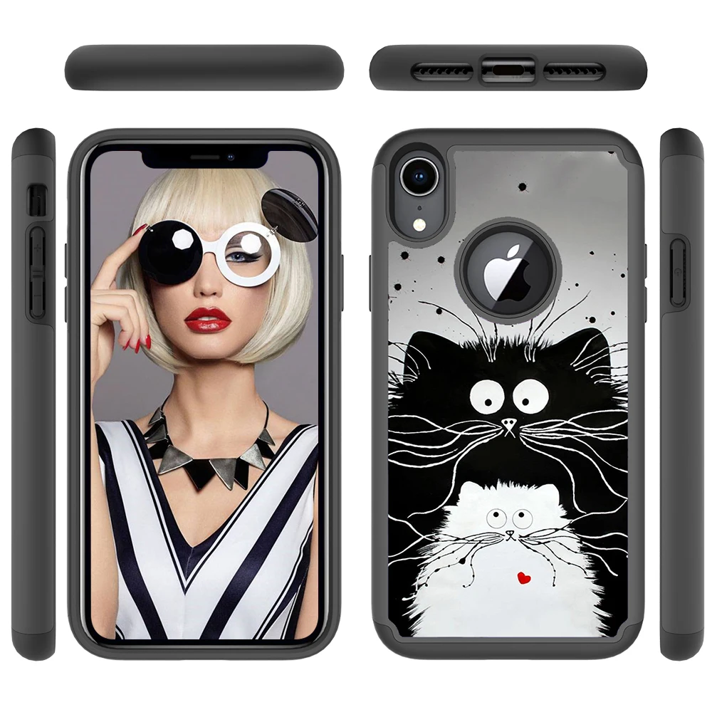 Для iPhone touch Case 2 в 1 прочный резиновый гибридный жесткий пластиковый мягкий ТПУ