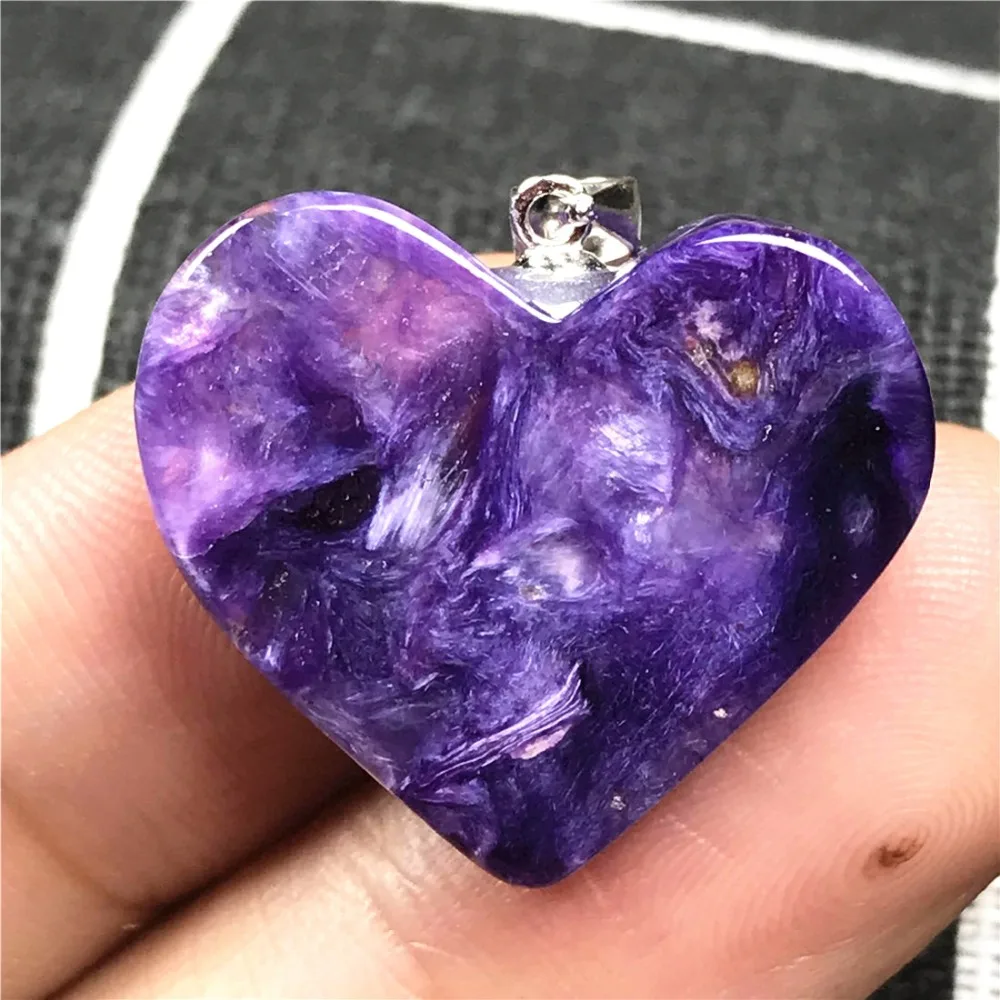 Heart Purple Charoite Pendant (17)