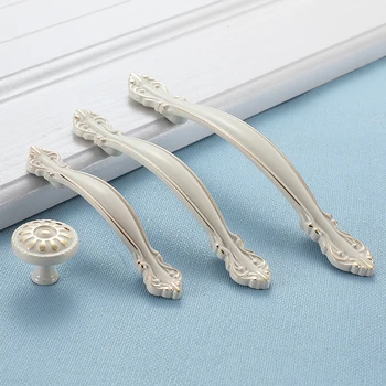 YUTOKO Lvory White Cabinet Handles Cabinet Knobs For Furniture Kitchen Cupboard Zinc Alloy Furniture Handles Dresser Pulls