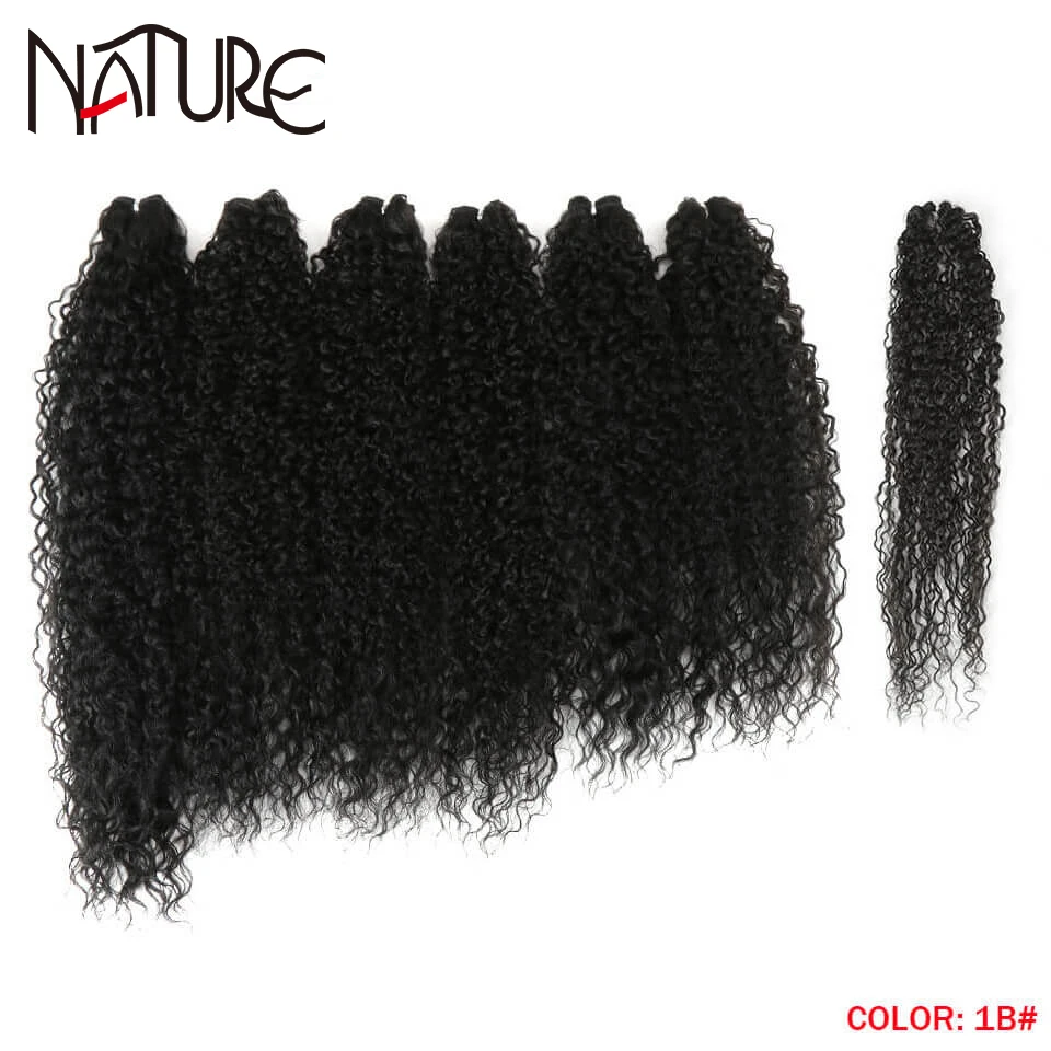 de Cabelo Sintético Preto 7 Pcs 22-26