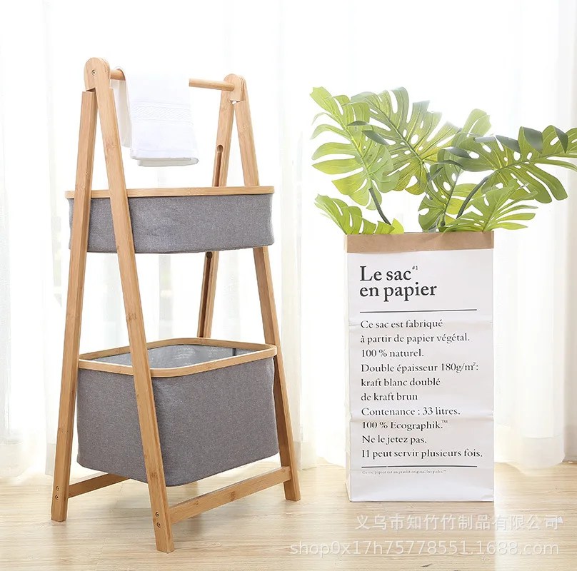 

Home organization and storage room housewares simple northern european bathroom receiving rack snacks bamboo to accept baskets