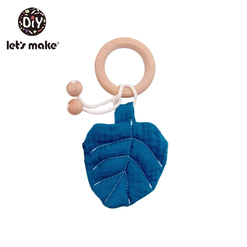 Blue Let'S Make 1 шт. детские игрушки детские нагрудники водонепроницаемые в форме листа Детские аксессуары для еды Bpa Бесплатно Силиконовый Прорезыватель для зубов для малышей Прорезыватель для зубов - Цвет: Blue